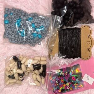 Bead Making Bundle Lot | Silicone, Cone Beads, Heishi, Cord | Jewelry Kit